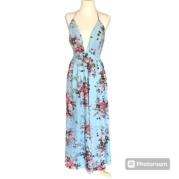 Cupshe boho crisscross Floral Maxi Dress for beach party summer size Small - Picture 4 of 12